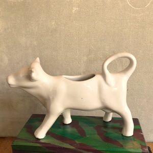 White Ceramic Vintage Creamer Cow